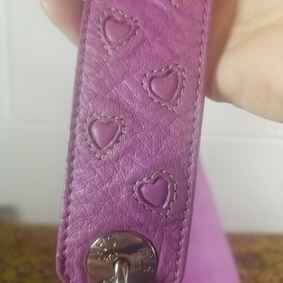 Vtg y2k The Sak bubblegum pink leather shoulder bag - Picture 6 of 10